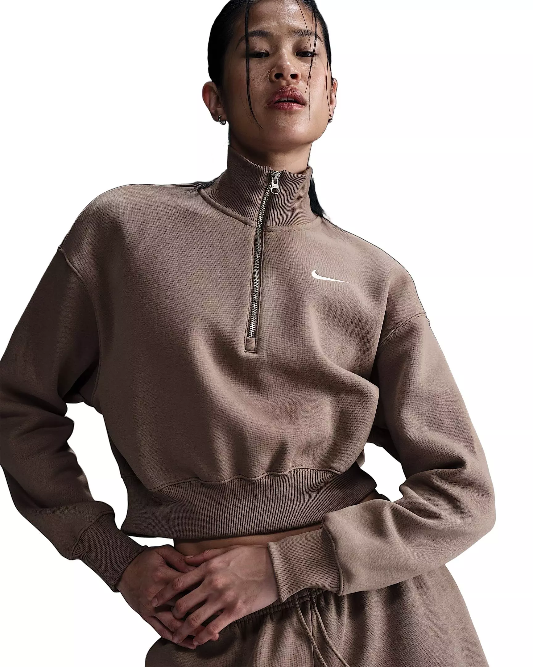 Nike Sportswear Phoenix Fleece Women's Cropped Sweatshirt - Brown